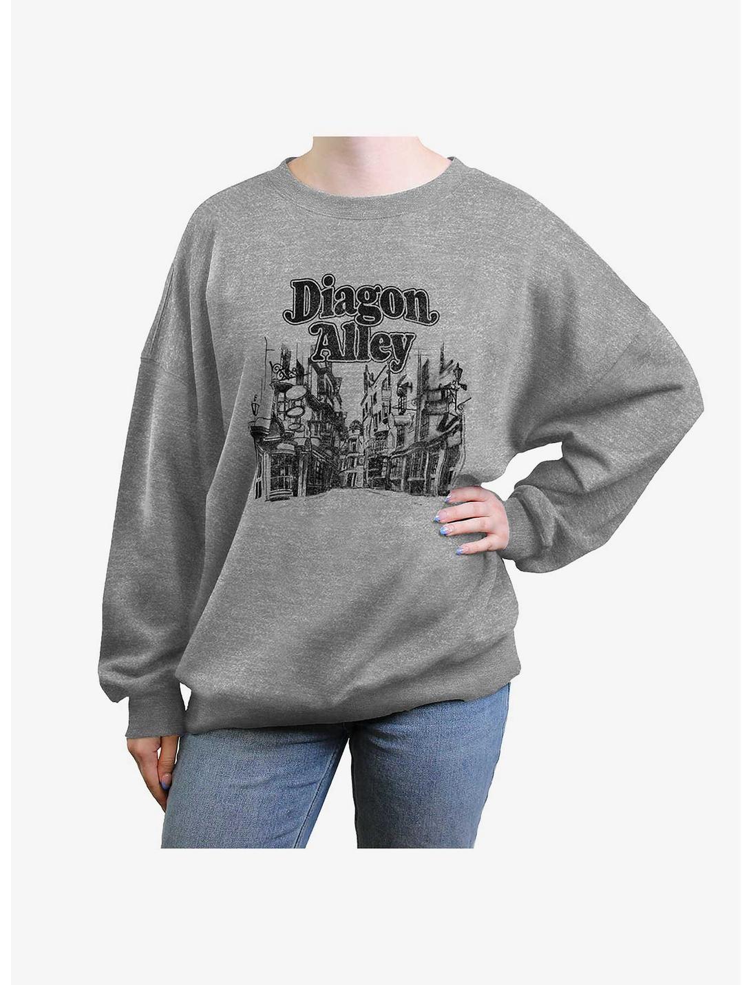 Harry Potter Diagon Alley Womens Oversized Sweatshirt, HEATHER GR, hi-res