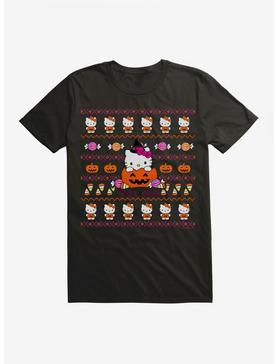 Hello Kitty Trick Or Treat Ugly Sweater Pattern T-Shirt, , hi-res