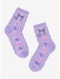 Sanrio Emo Kyun Kuromi Heart Lavender Crew Socks — BoxLunch Exclusive, , hi-res
