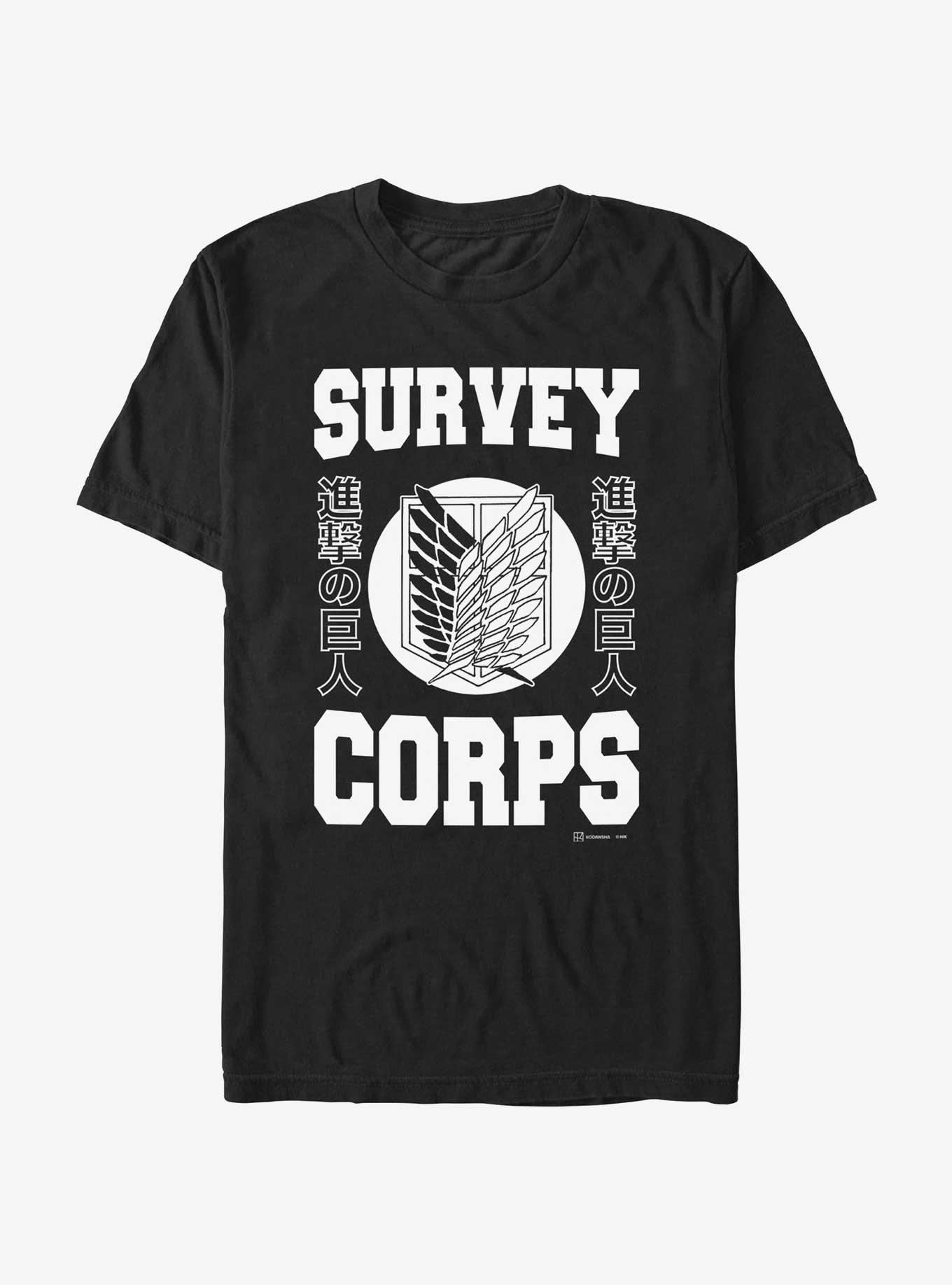 Attack On Titan Survey Corps Jersey T Shirt BLACK Hot Topic