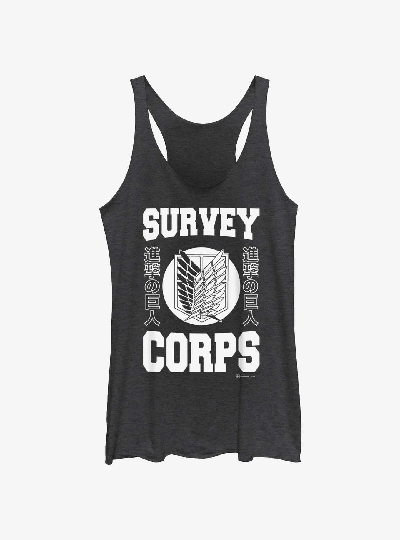 Attack On Titan Survey Corps Jersey GIrls Raw Edge Tank