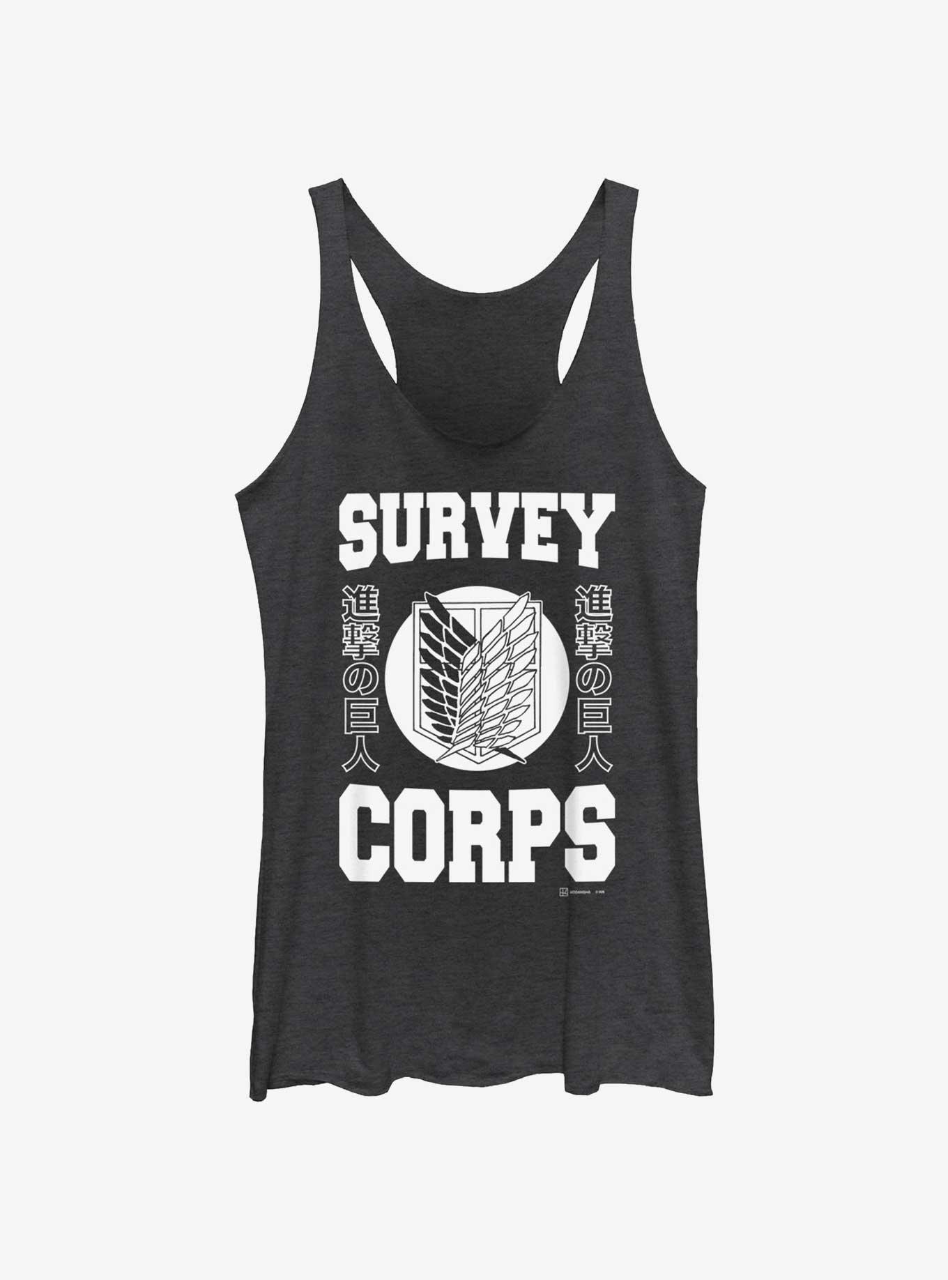 Attack On Titan Survey Corps Jersey GIrls Raw Edge Tank, , hi-res