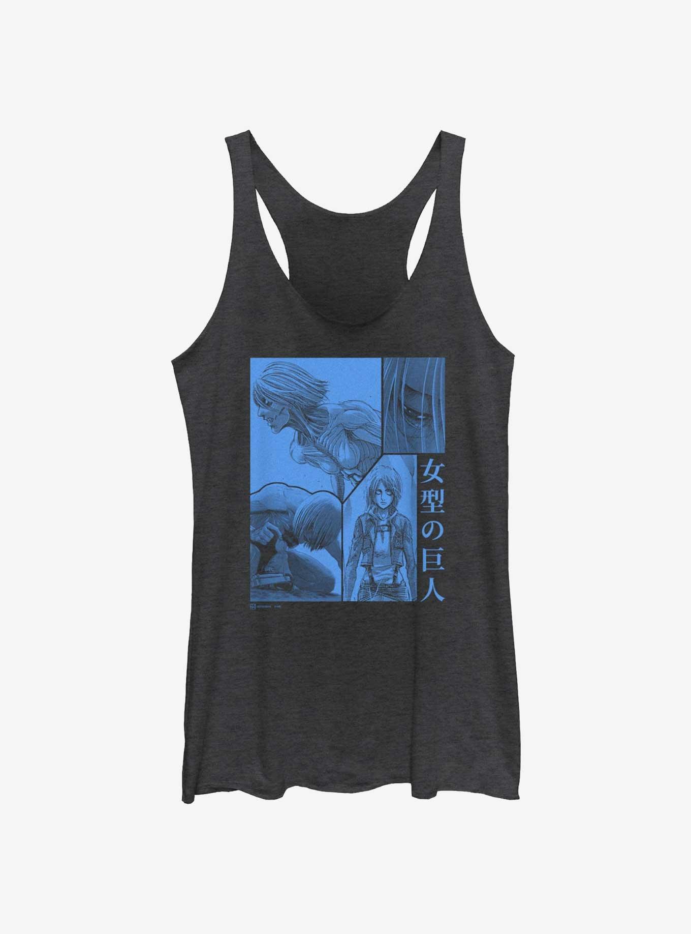 Attack On Titan Female Titan Collage GIrls Raw Edge Tank, , hi-res