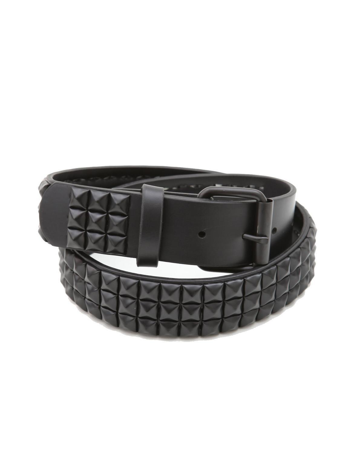 Double Black Pyramid Stud Belt