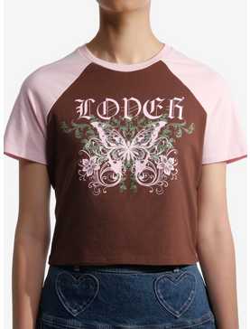 Sweet Society® Lover Butterfly Girls Raglan Crop T-Shirt, , hi-res