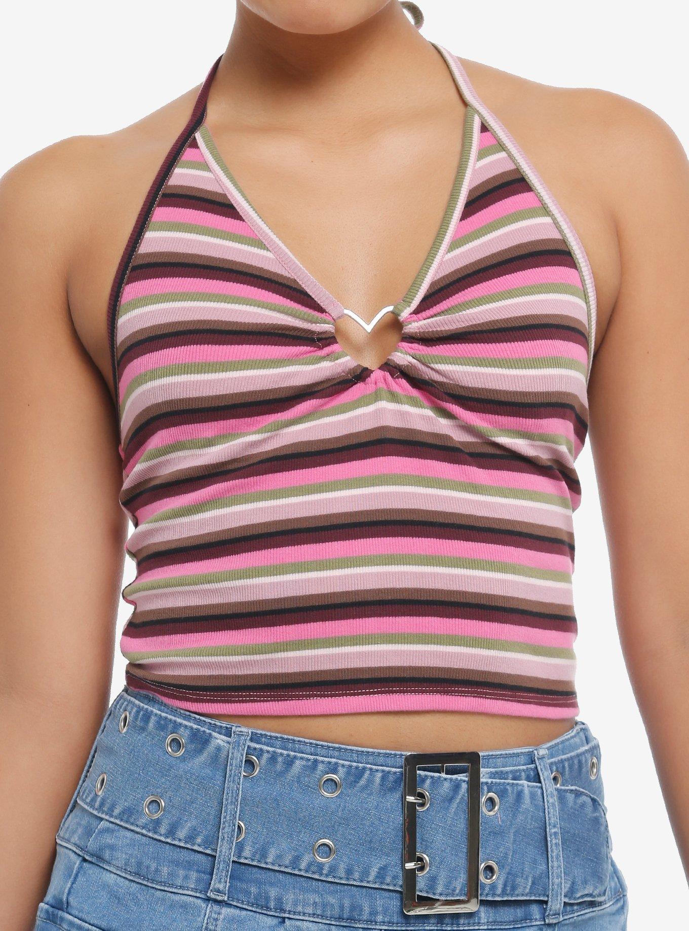 Sweet Society® Heart Stripe Girls Halter Top, , hi-res