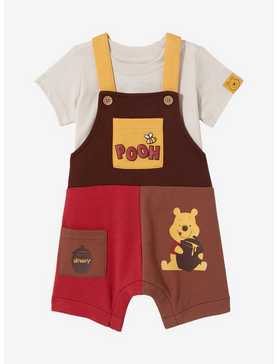 Disney Winnie the Pooh Color Block Infant Overall Set — BoxLunch Exclusive, , hi-res