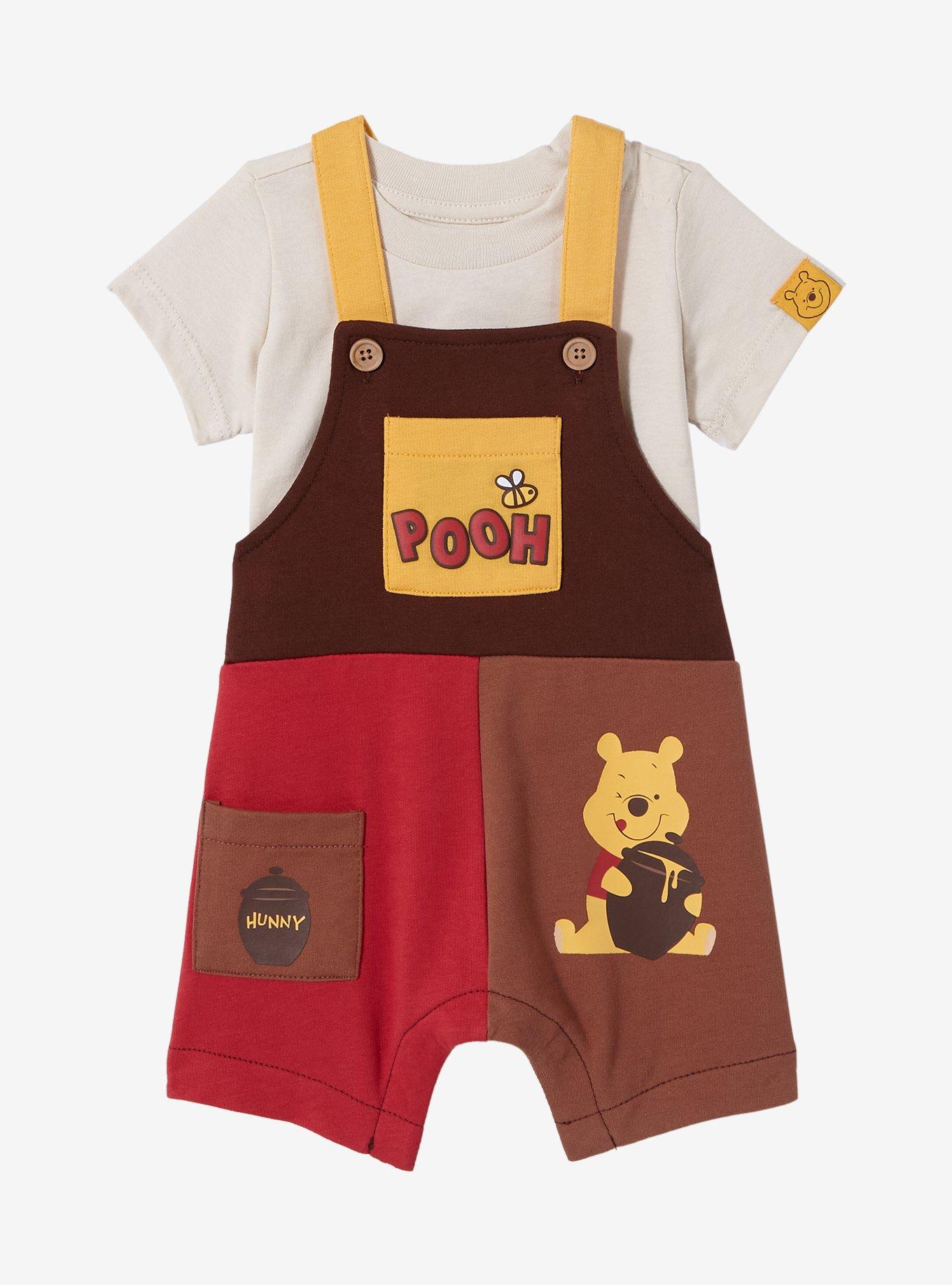 Disney Winnie the Pooh Color Block Infant T-Shirt and Overall Set &mdash; BoxLunch Exclusive, MULTI, hi-res