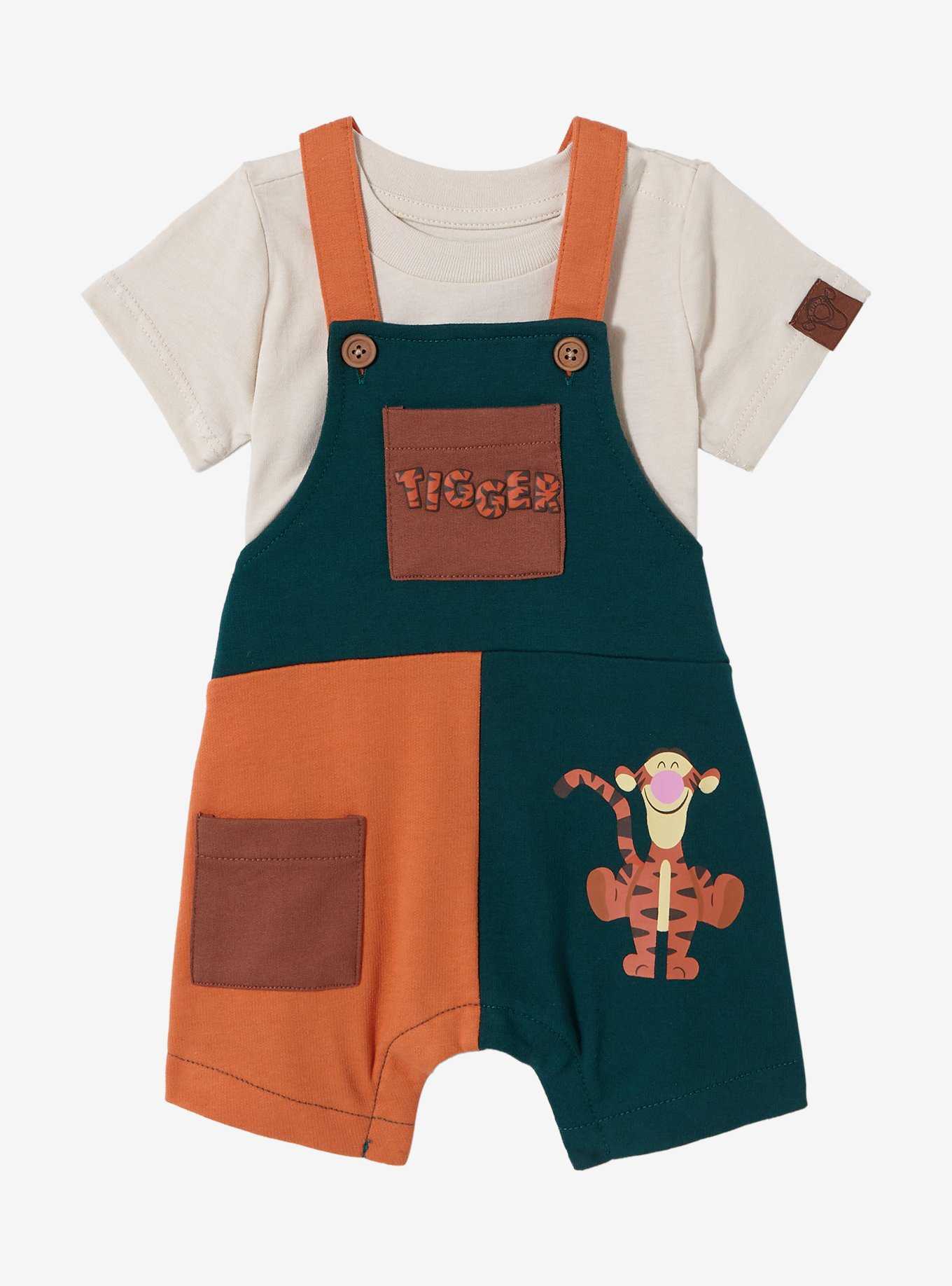 Disney Winnie the Pooh Tigger Color Block Infant Overall Set — BoxLunch Exclusive, , hi-res