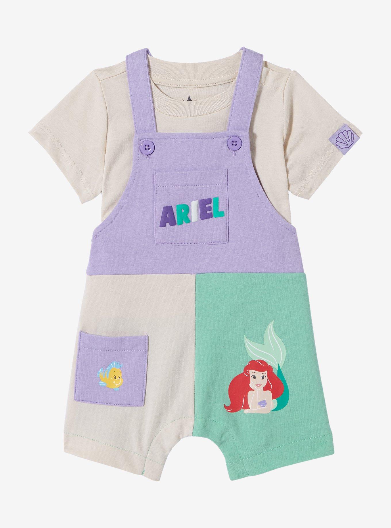 Disney The Little Mermaid Ariel Color Block Infant T-Shirt and Overall Set &mdash; BoxLunch Exclusive, MULTI, hi-res