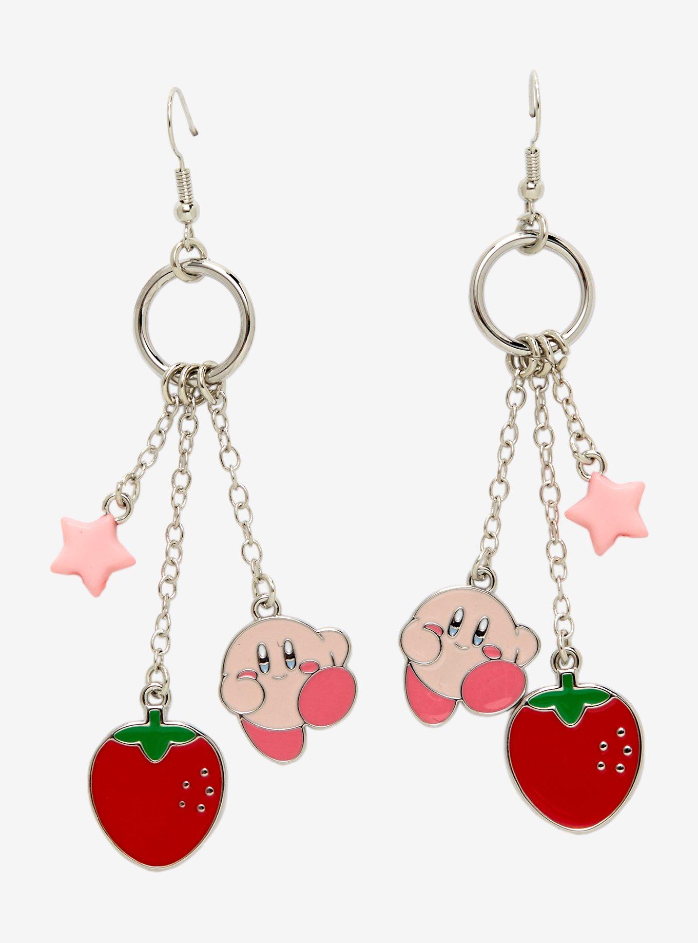Nintendo Kirby Strawberry Charm Earrings