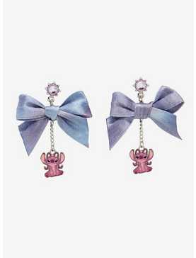 Disney Lilo & Stitch Angel Bow Drop Earrings — BoxLunch Exclusive, , hi-res