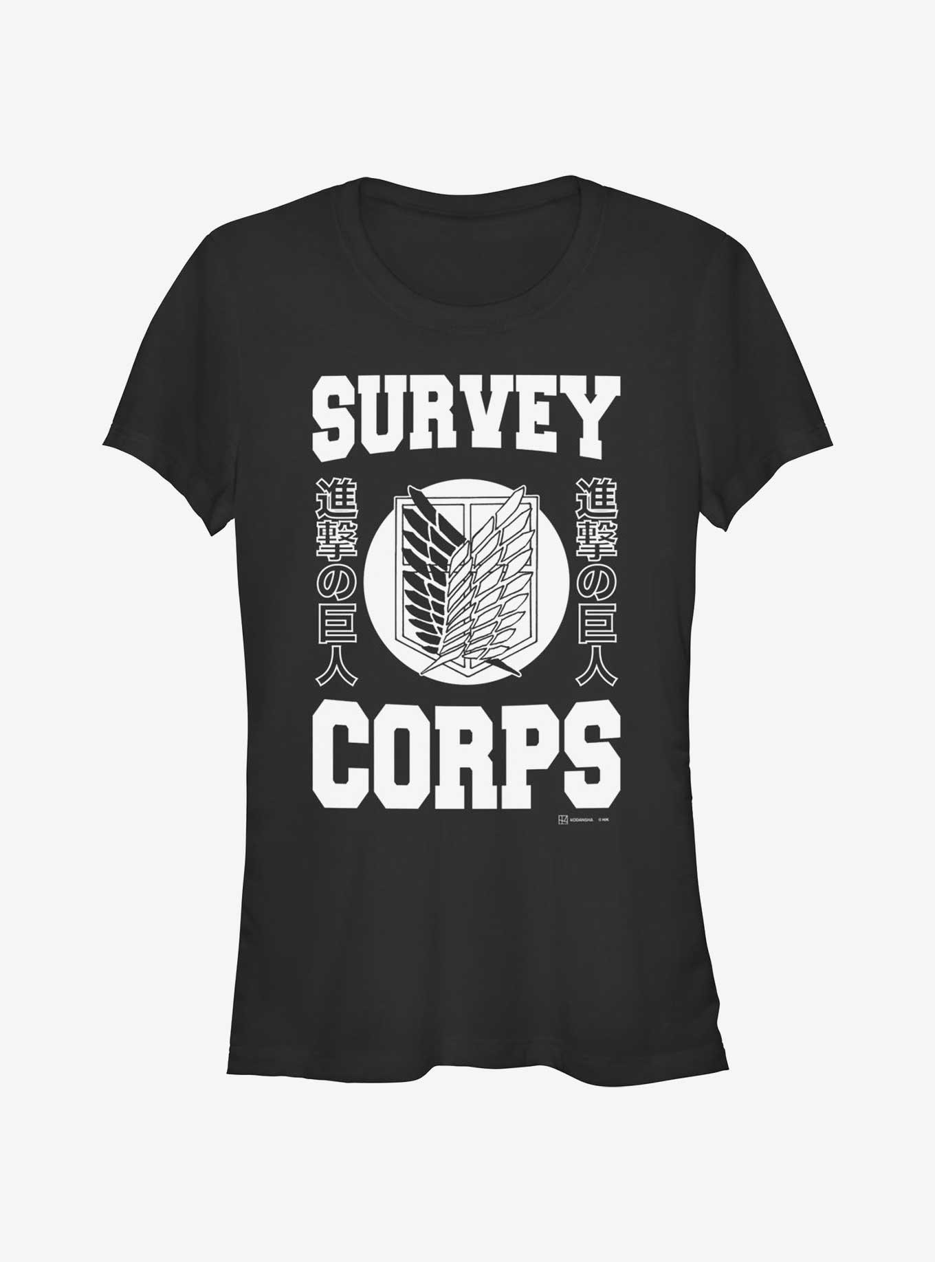Attack On Titan Survey Corps Jersey Girls T-Shirt, BLACK, hi-res