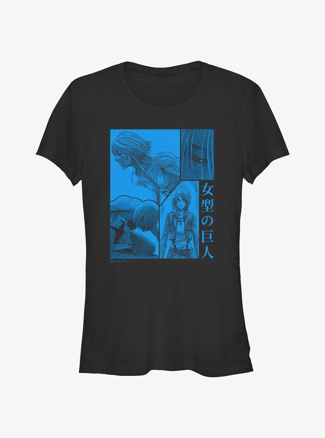 Attack On Titan Female Titan Collage Girls T-Shirt, BLACK, hi-res