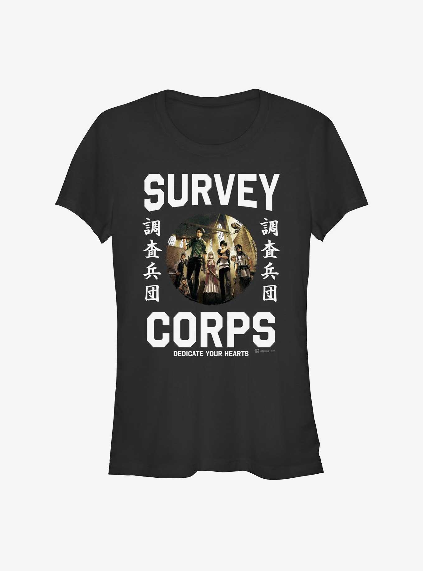 Attack On Titan Survey Corps Centric Girls T-Shirt, BLACK, hi-res