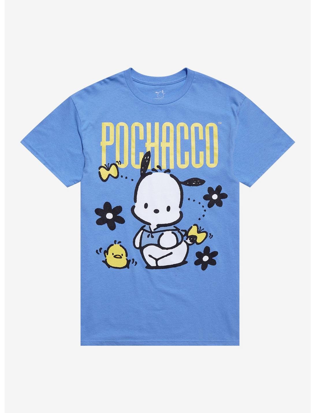 Pochacco Flowers Boyfriend Fit Girls T-Shirt, MULTI, hi-res