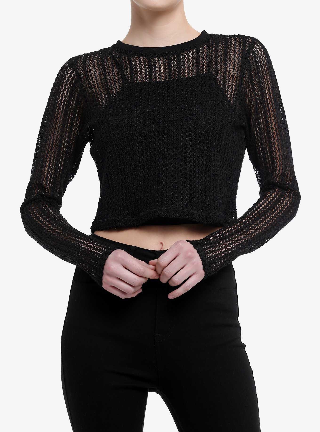 Cosmic Aura Black Girls Crop Knit Sweater, , hi-res