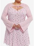 Sweet Society Pink Knit Bolero Girls Crop Shrug Plus Size, PINK, hi-res