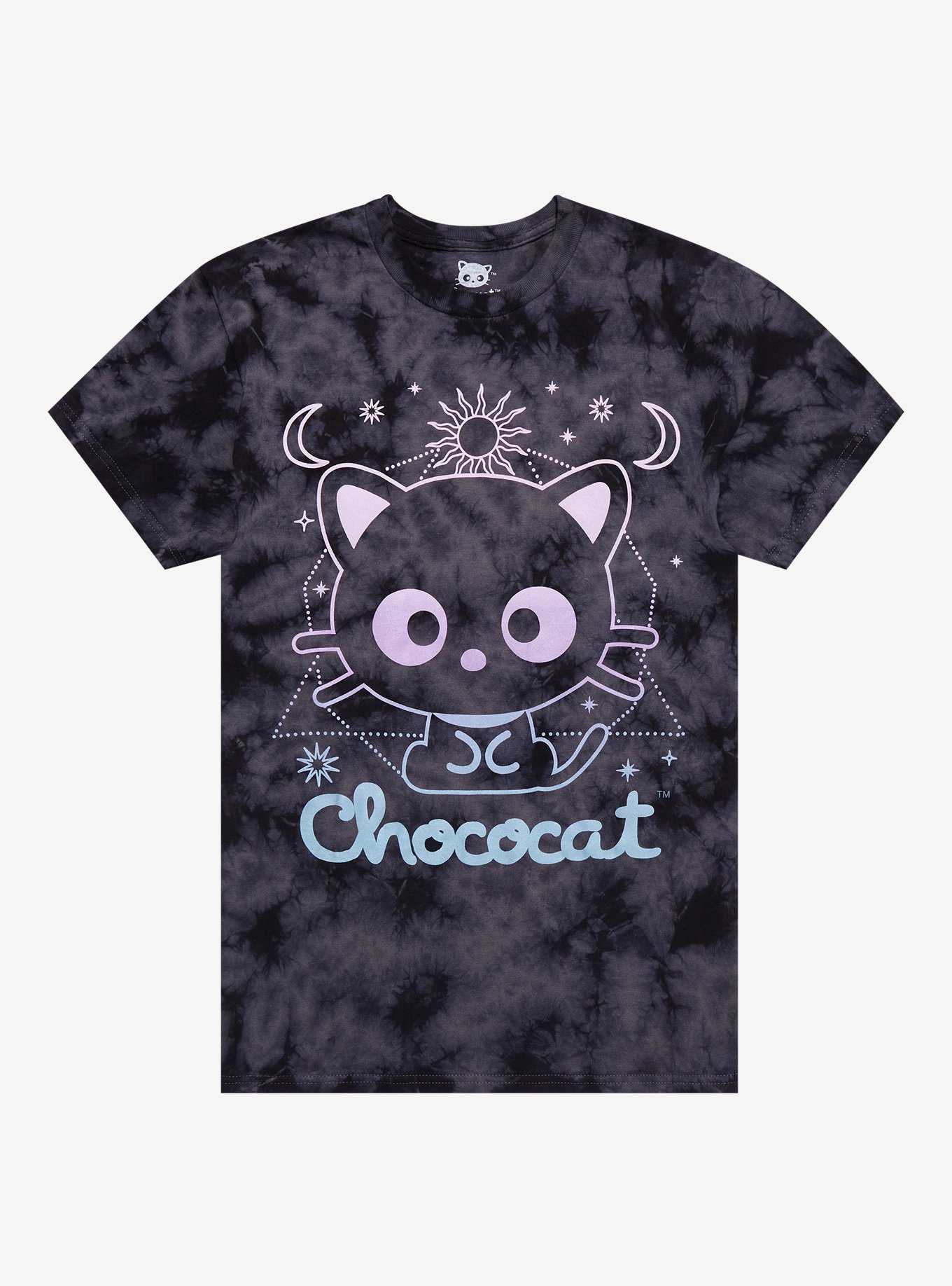 Chococat Celestial Grey Tie-Dye Boyfriend Fit Girls T-Shirt, , hi-res