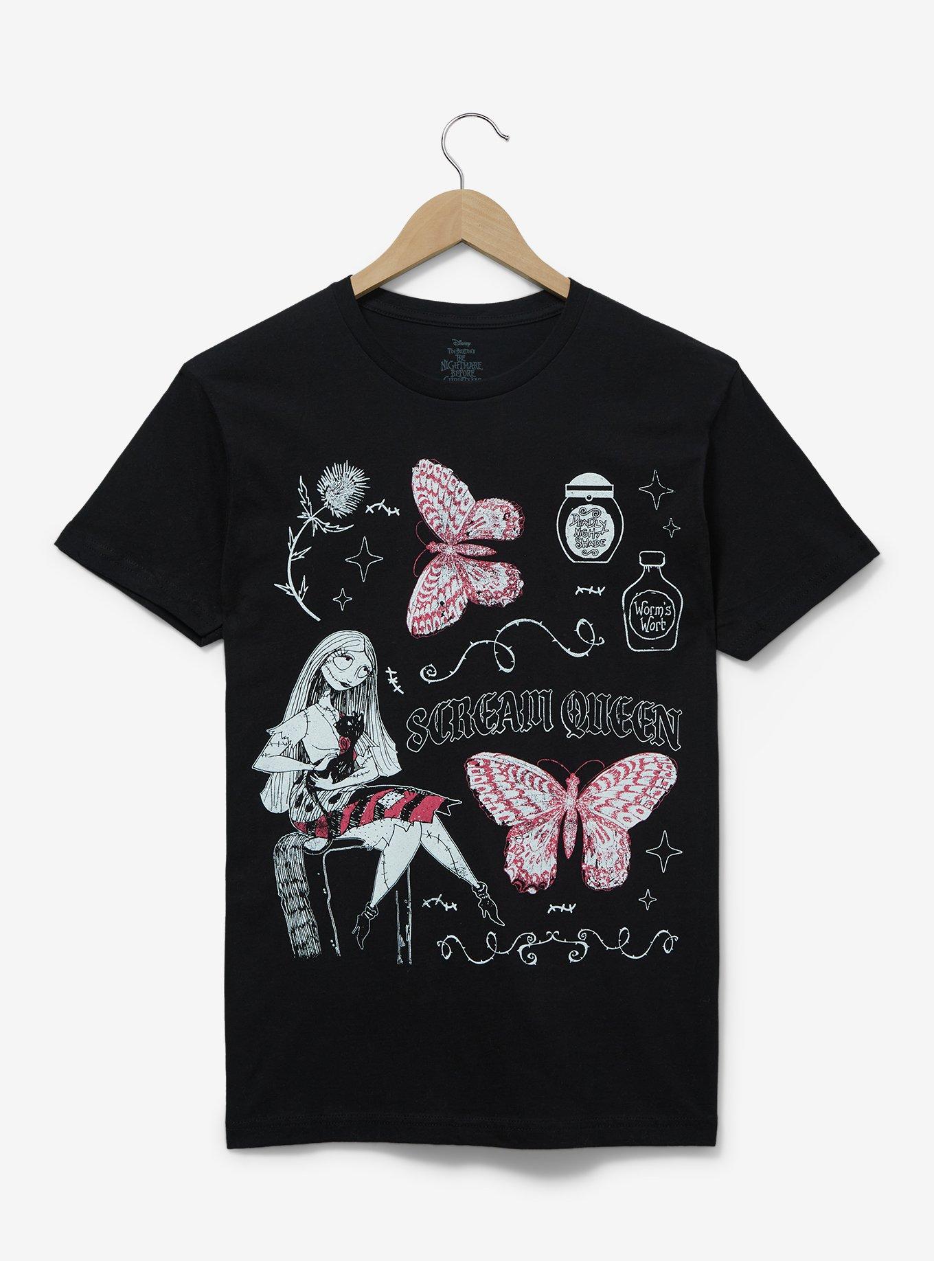 Disney The Nightmare Before Christmas Sally Scream Queen Women's T-Shirt - BoxLunch Exclusive, BLACK, hi-res