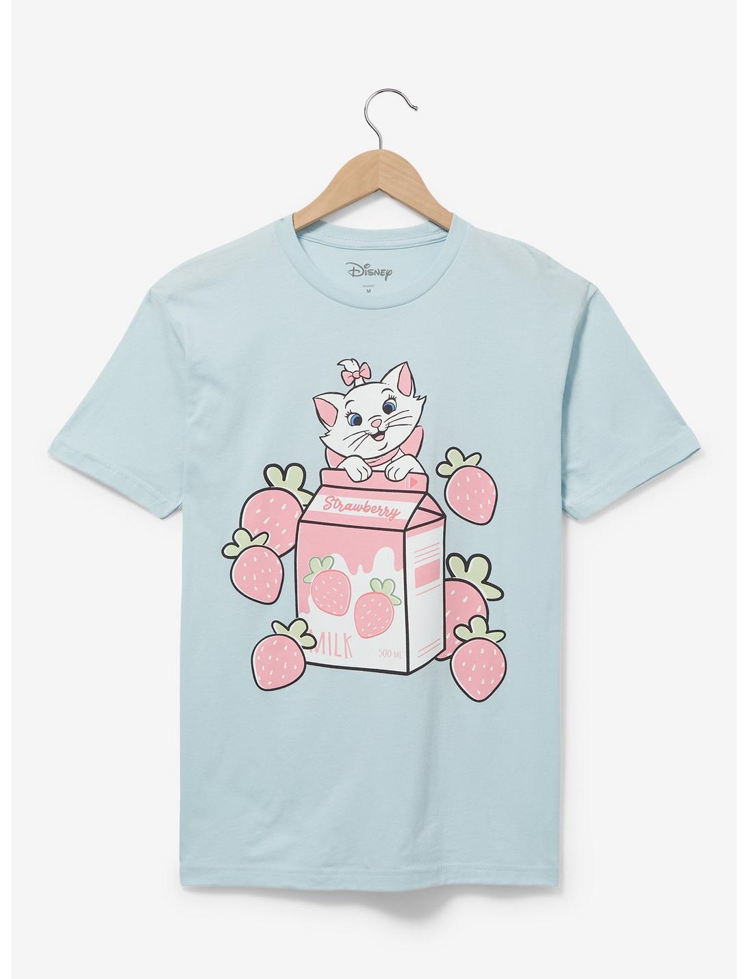 Disney The Aristocats Marie Strawberry Milk Women's T-Shirt - BoxLunch Exclusive, LIGHT BLUE, hi-res