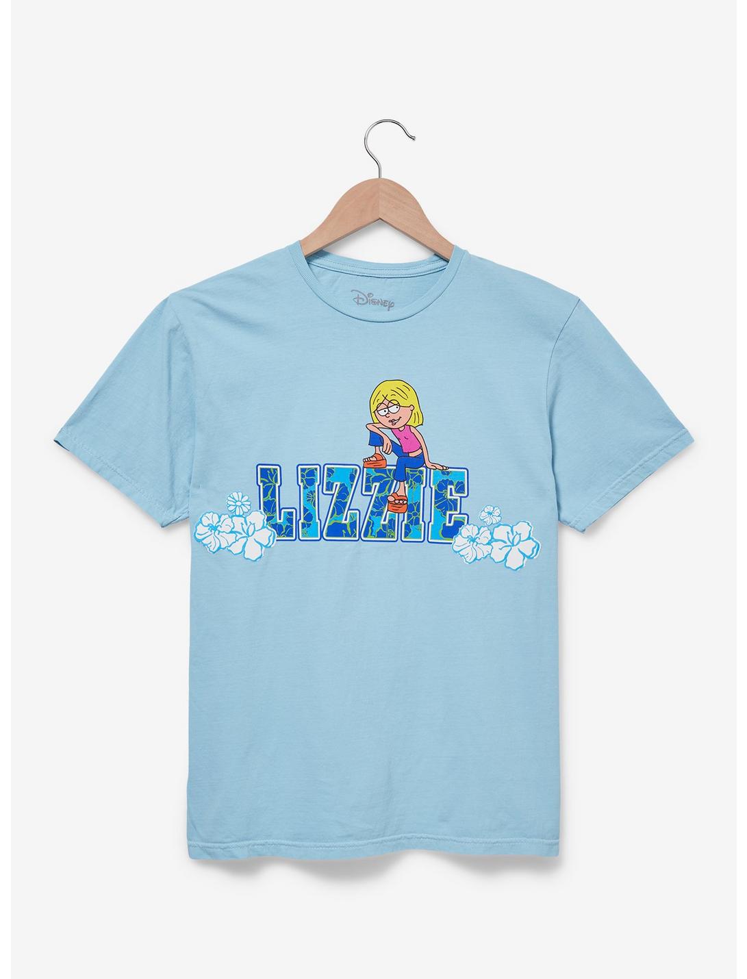 Disney Lizzie McGuire Floral Portrait Women's T-Shirt - BoxLunch Exclusive, LIGHT BLUE, hi-res