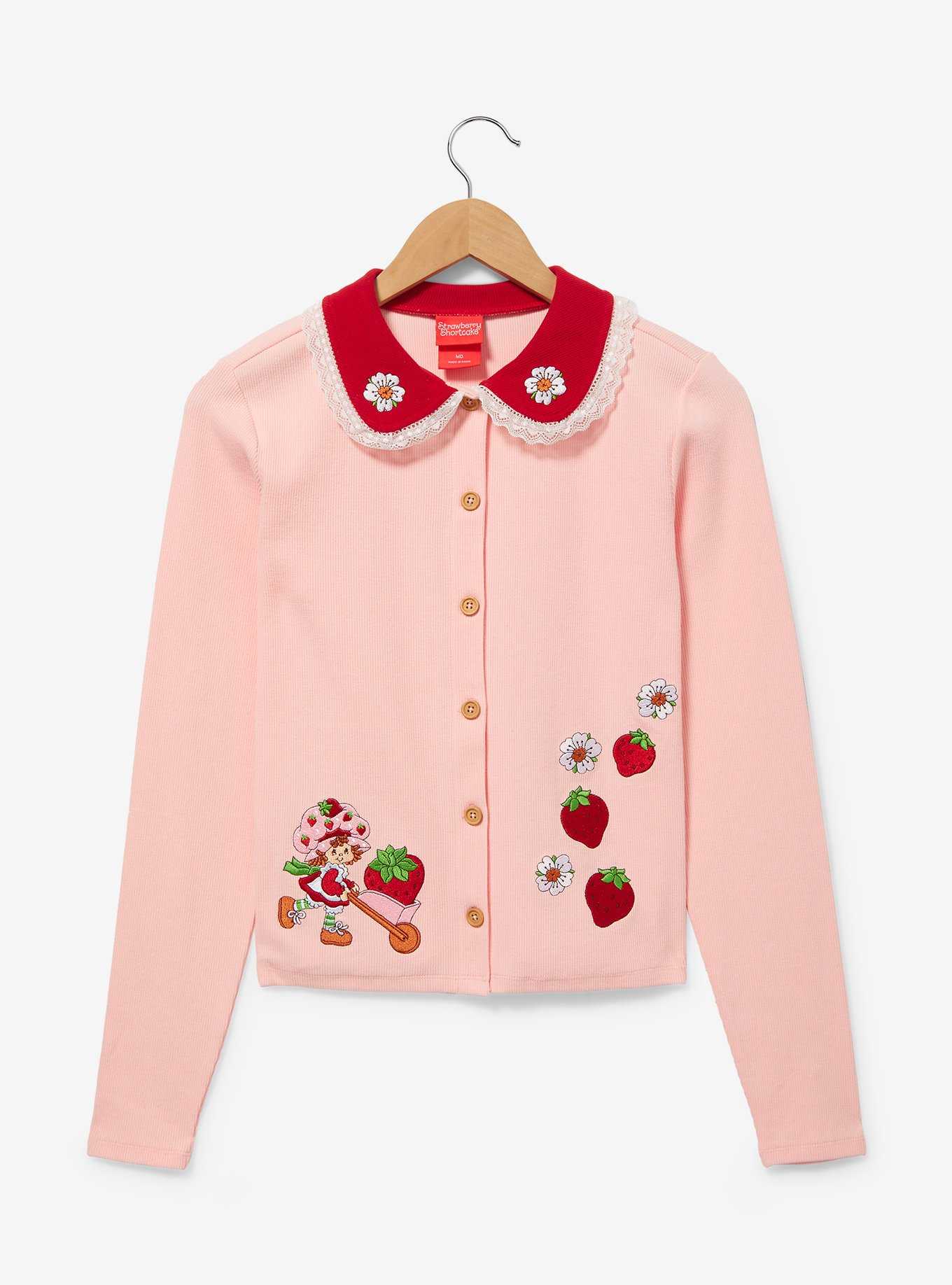 Strawberry Shortcake Portrait Collared Women's Cardigan - BoxLunch Exclusive, , hi-res