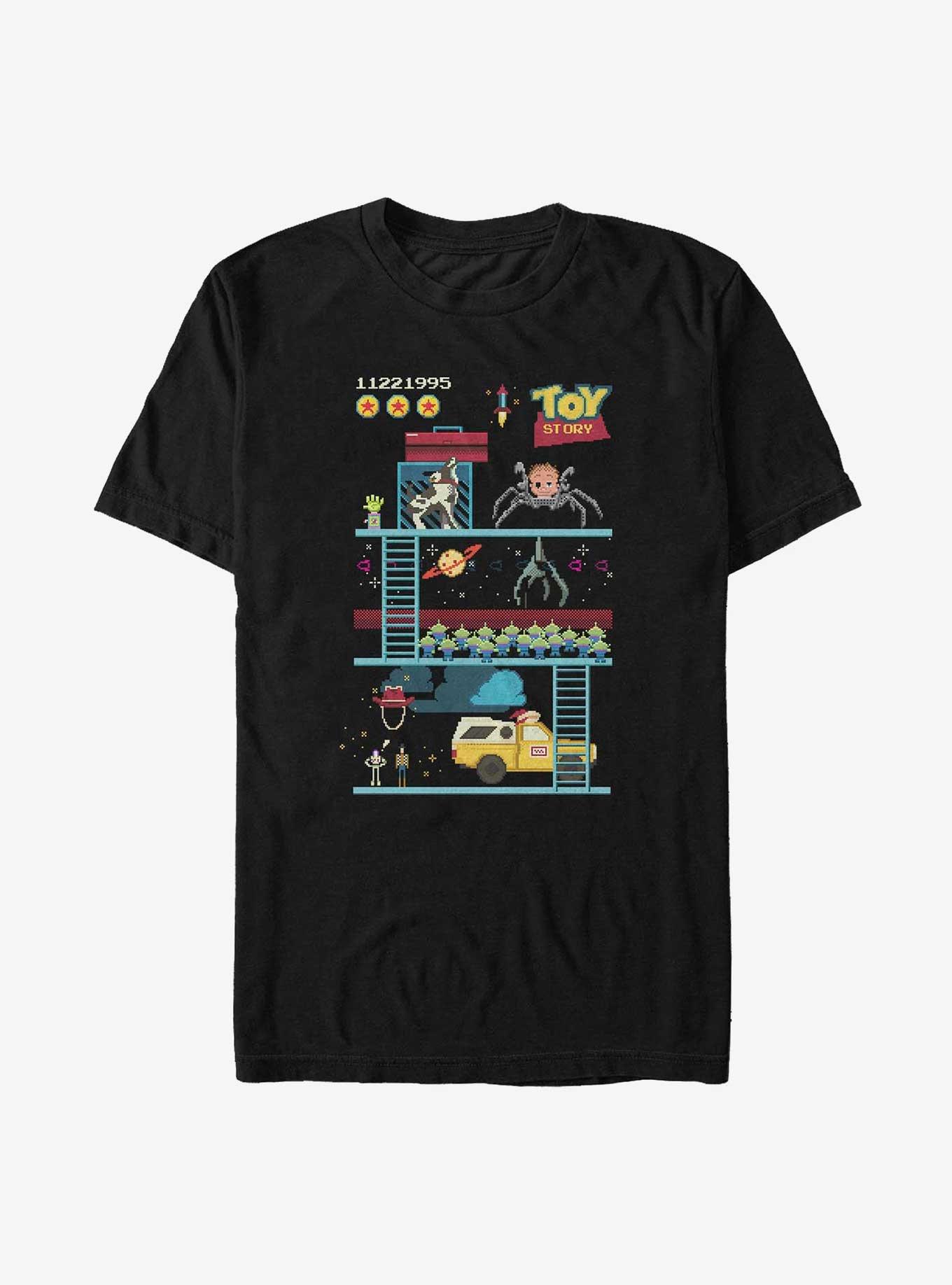 Disney Pixar Toy Story Pixelated Game Extra Soft T-Shirt, BLACK, hi-res
