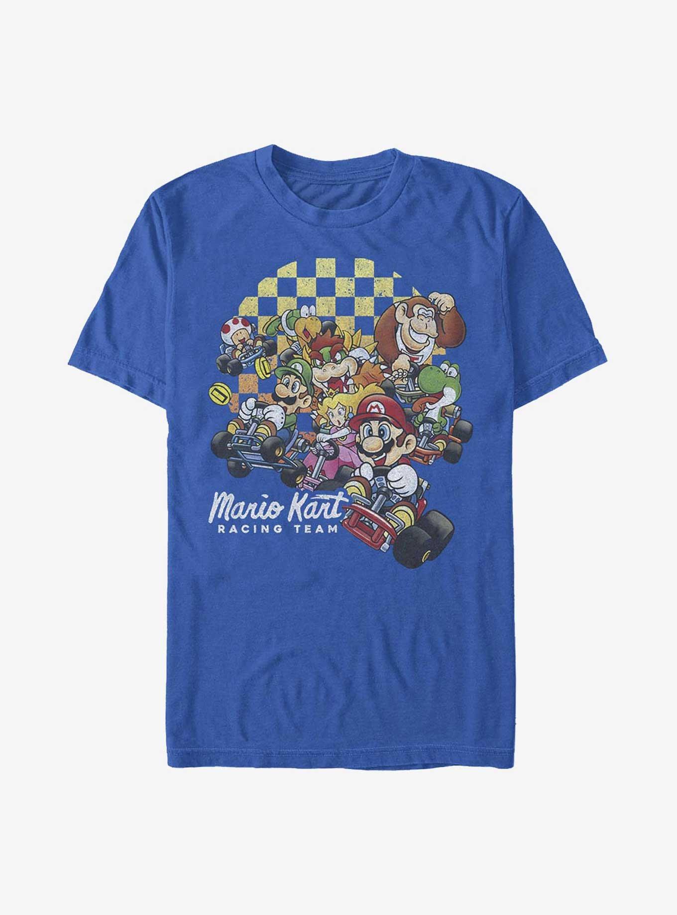 Nintendo Mario Kart Checkered Kartin' Extra Soft T-Shirt, ROYAL, hi-res