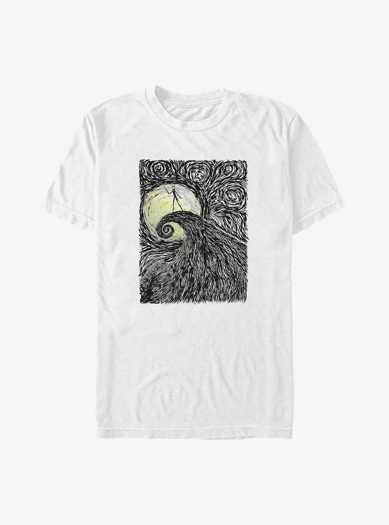 Disney The Nightmare Before Christmas Jack Skellington On Spiral Hill Extra Soft T-Shirt, WHITE, hi-res