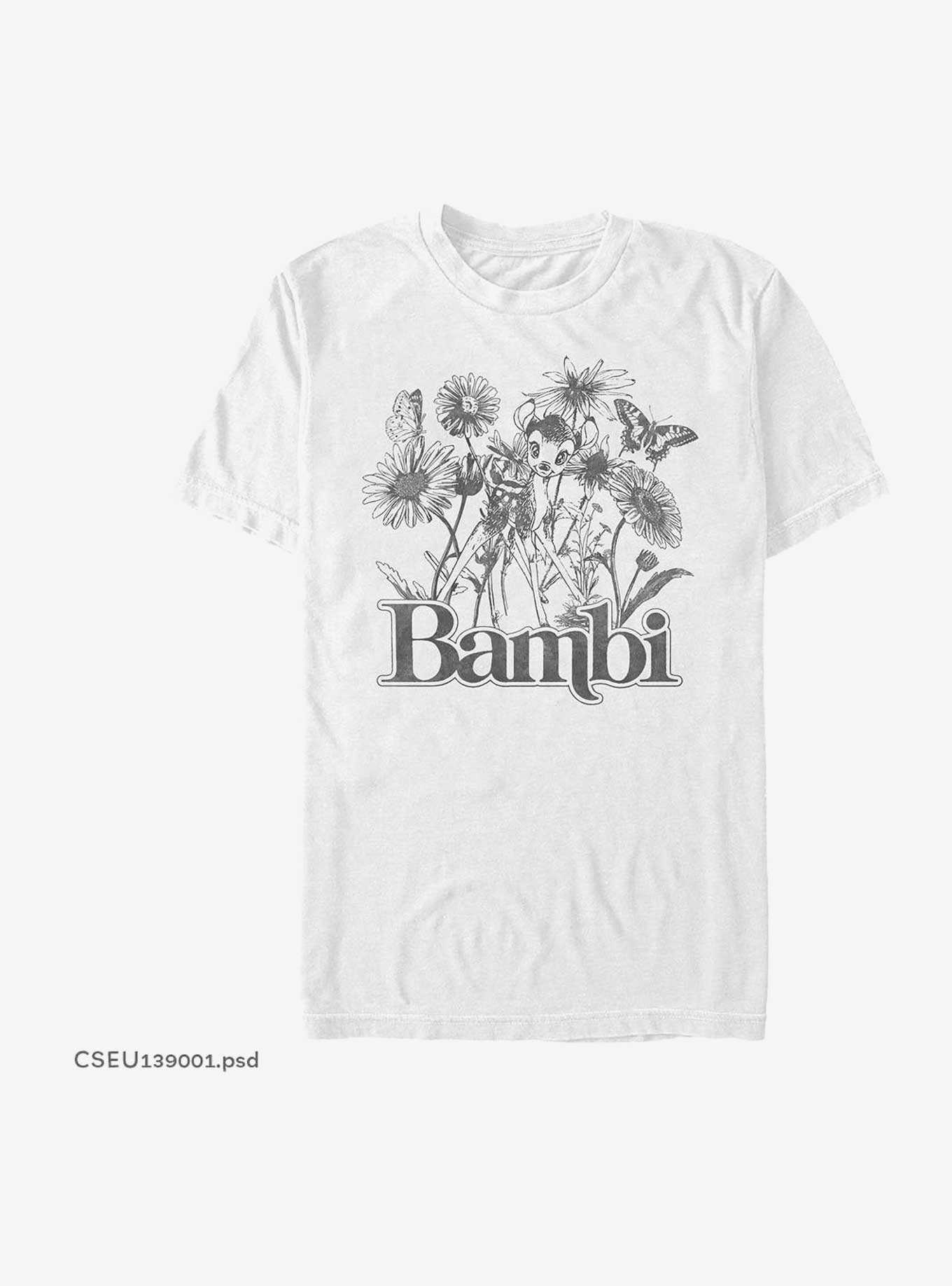 Disney Bambi Sketch Floral Extra Soft T-Shirt, , hi-res