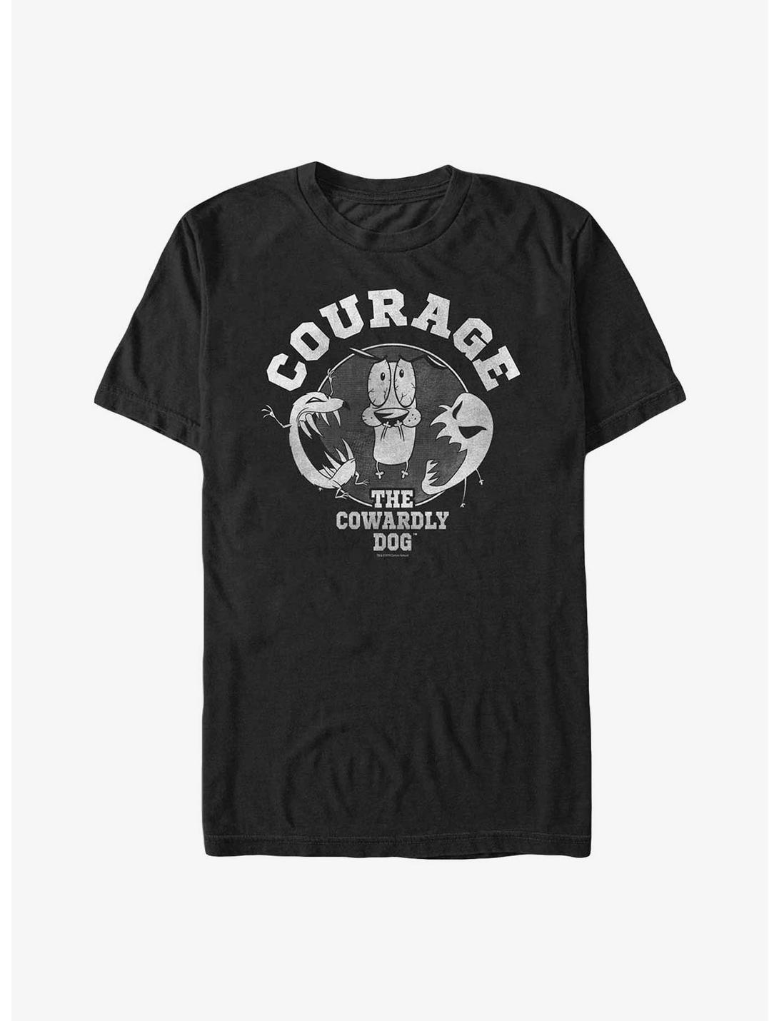 Courage The Cowardly Dog Courage Badge Extra Soft T-Shirt, BLACK, hi-res