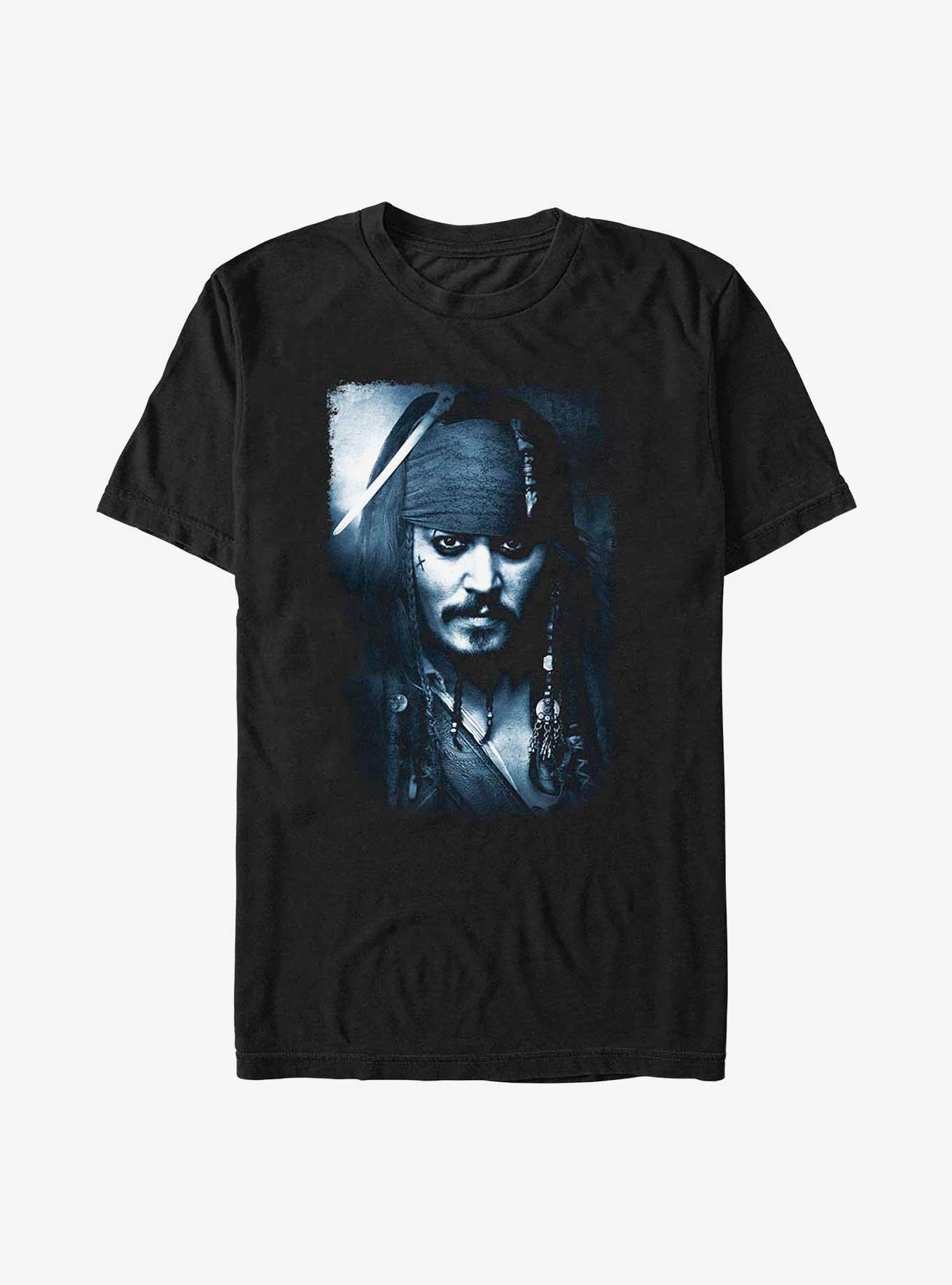 Disney Pirates Of The Caribbean Captain Jack Sparrow Poster Extra Soft T-Shirt, BLACK, hi-res