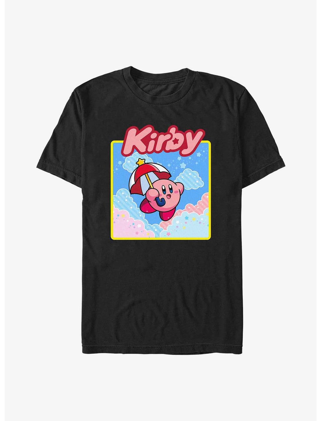 Nintendo Kirby Starry Umbrella Extra Soft T-Shirt, BLACK, hi-res