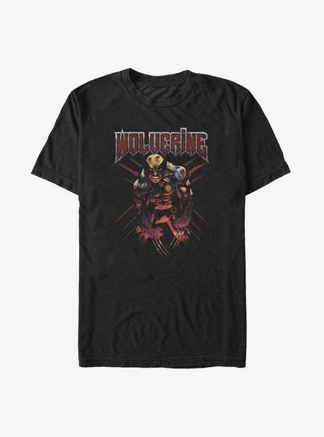 Marvel X-Men Wolverine Scratched Up Extra Soft T-Shirt - BLACK | Hot Topic