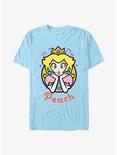 Mario Peach Hearts Extra Soft T-Shirt, LT BLUE, hi-res
