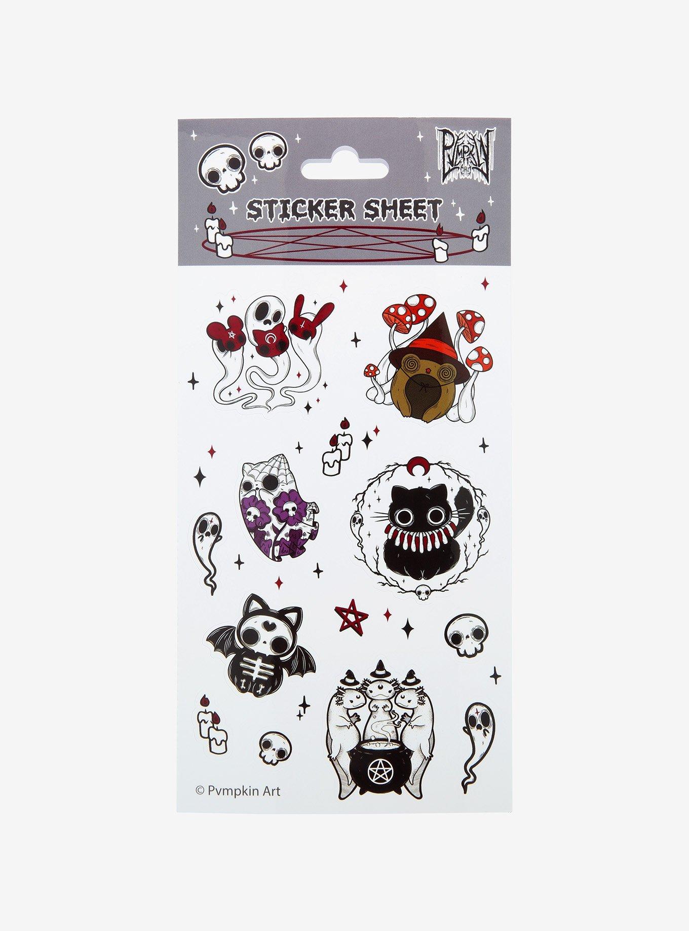 Pvmpkin Art Ghost Characters Sticker Sheet, , hi-res