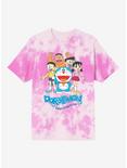 Doraemon Group Pink Tie-Dye T-Shirt, MULTI, hi-res
