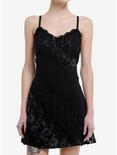Black Celestial Lace Slip Dress, GREY, hi-res