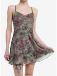 Sweet Society Pink & Green Butterfly Mesh Cami Dress, PINK, hi-res