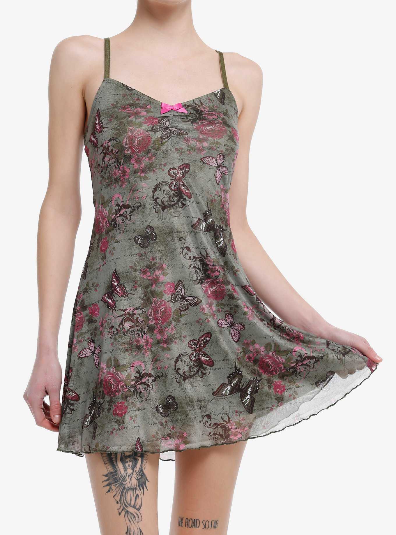 Hot Topic Thorn & Fable® Green Rose Twofer Dress