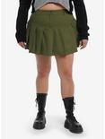 Green Cargo Pleated Skirt Plus Size, GREEN, hi-res