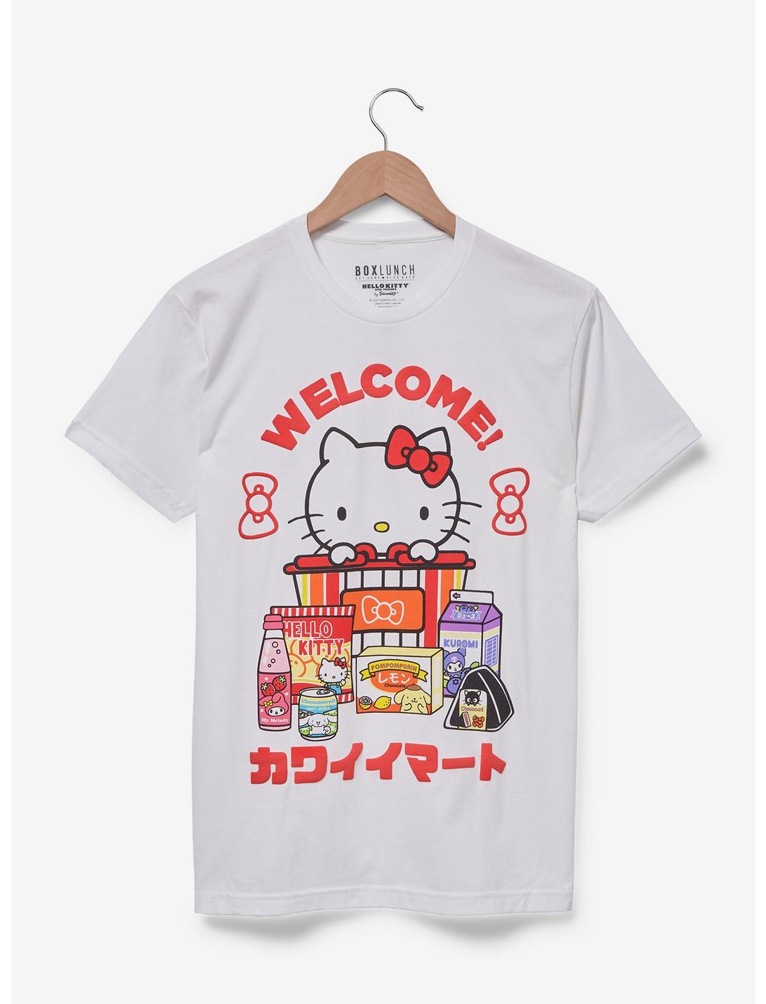 Sanrio Hello Kitty Kawaii Mart Welcome T-Shirt - BoxLunch Exclusive, OFF WHITE, hi-res