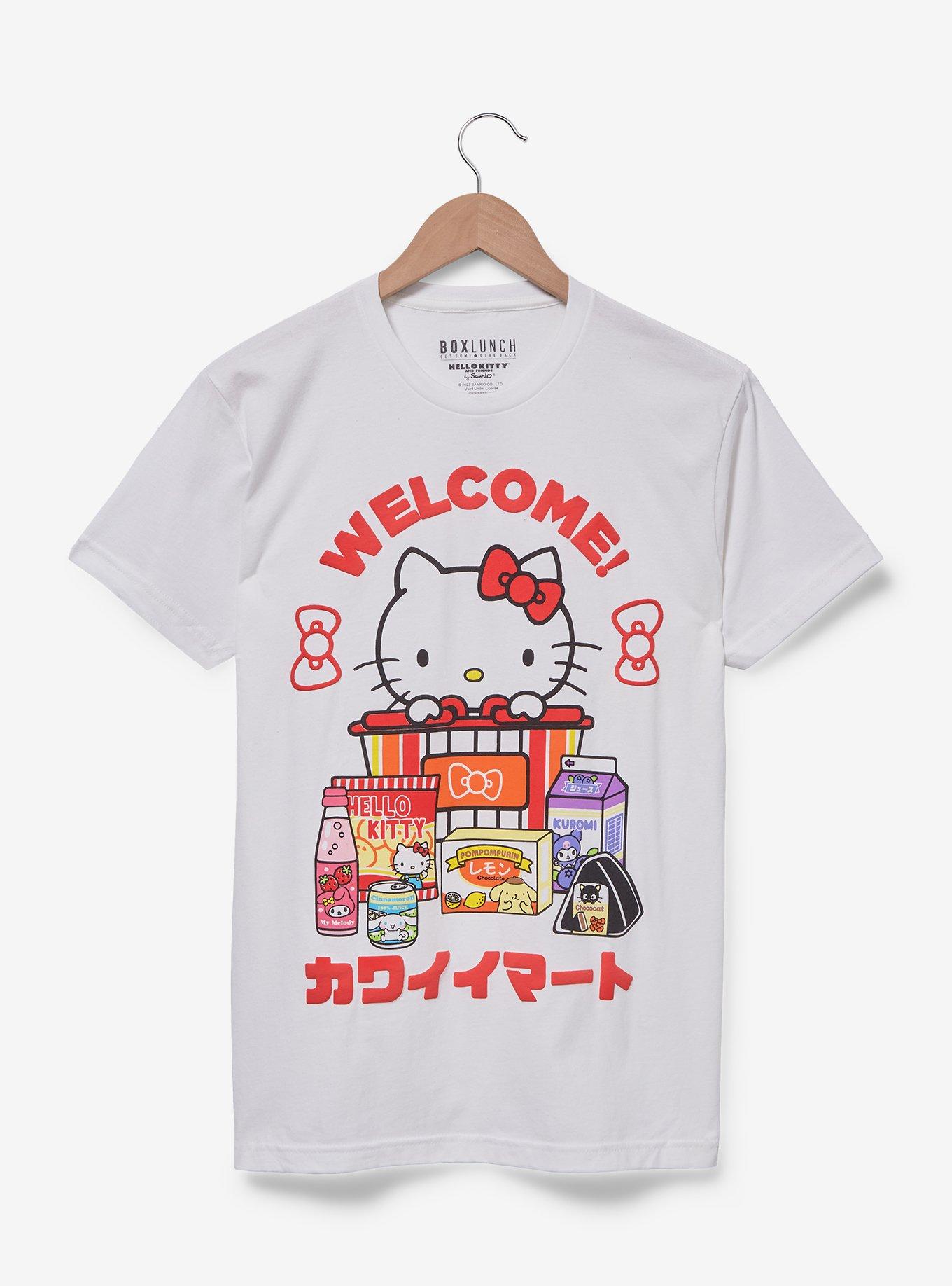 Sanrio Hello Kitty Kawaii Mart Welcome T-Shirt - BoxLunch Exclusive, OFF WHITE, hi-res