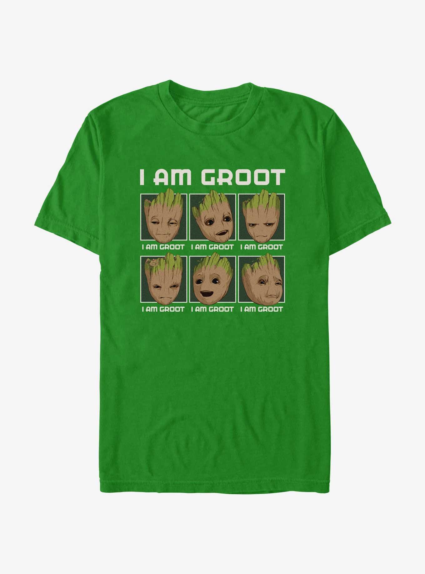 Marvel Guardians Of The Galaxy I Am Groot Faces T-Shirt, KELLY, hi-res