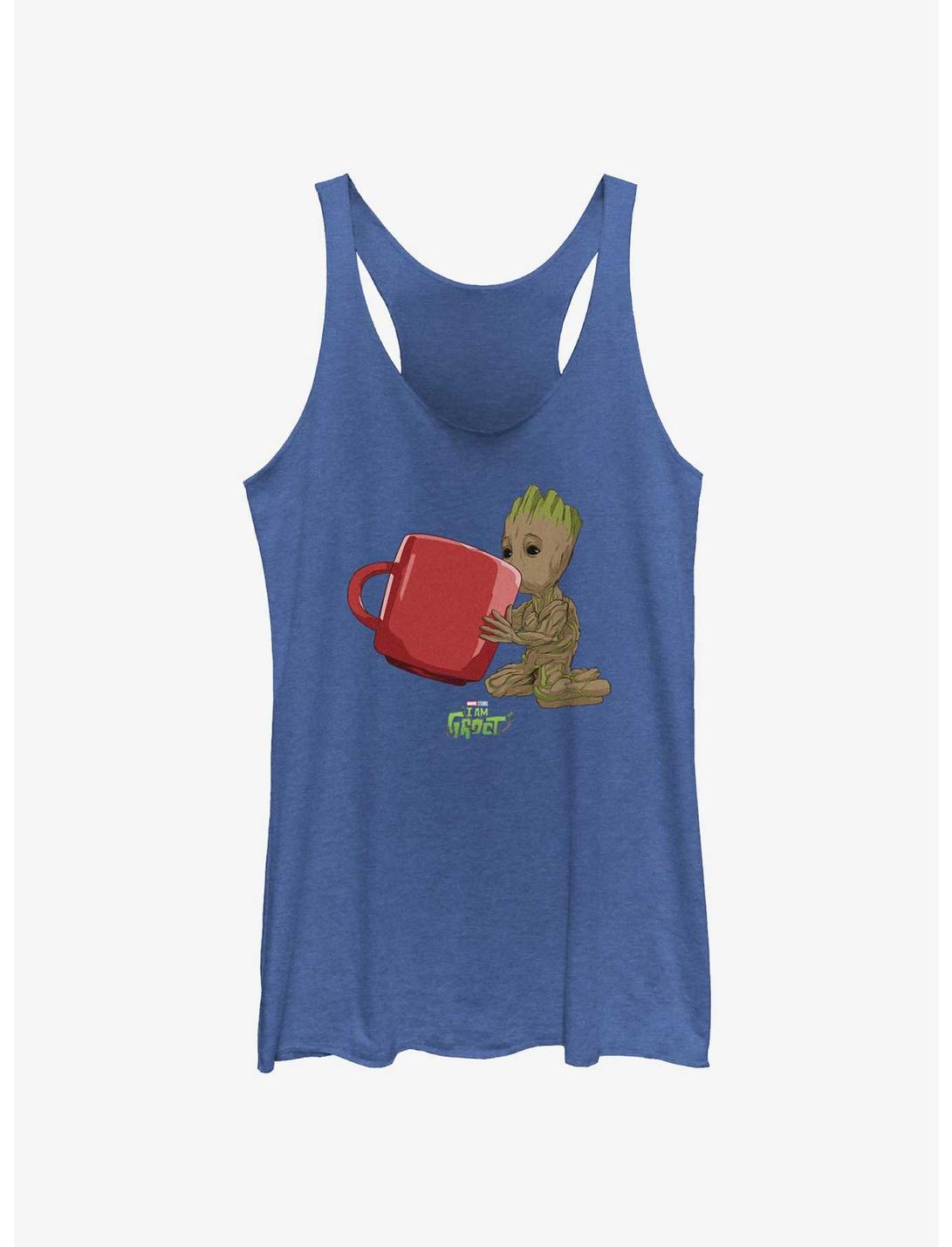 Marvel Guardians Of The Galaxy Groot Drinking Girls Raw Edge Tank, ROY HTR, hi-res
