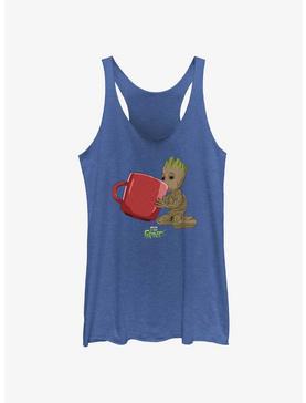 Marvel Guardians Of The Galaxy Groot Drinking Girls Raw Edge Tank, , hi-res