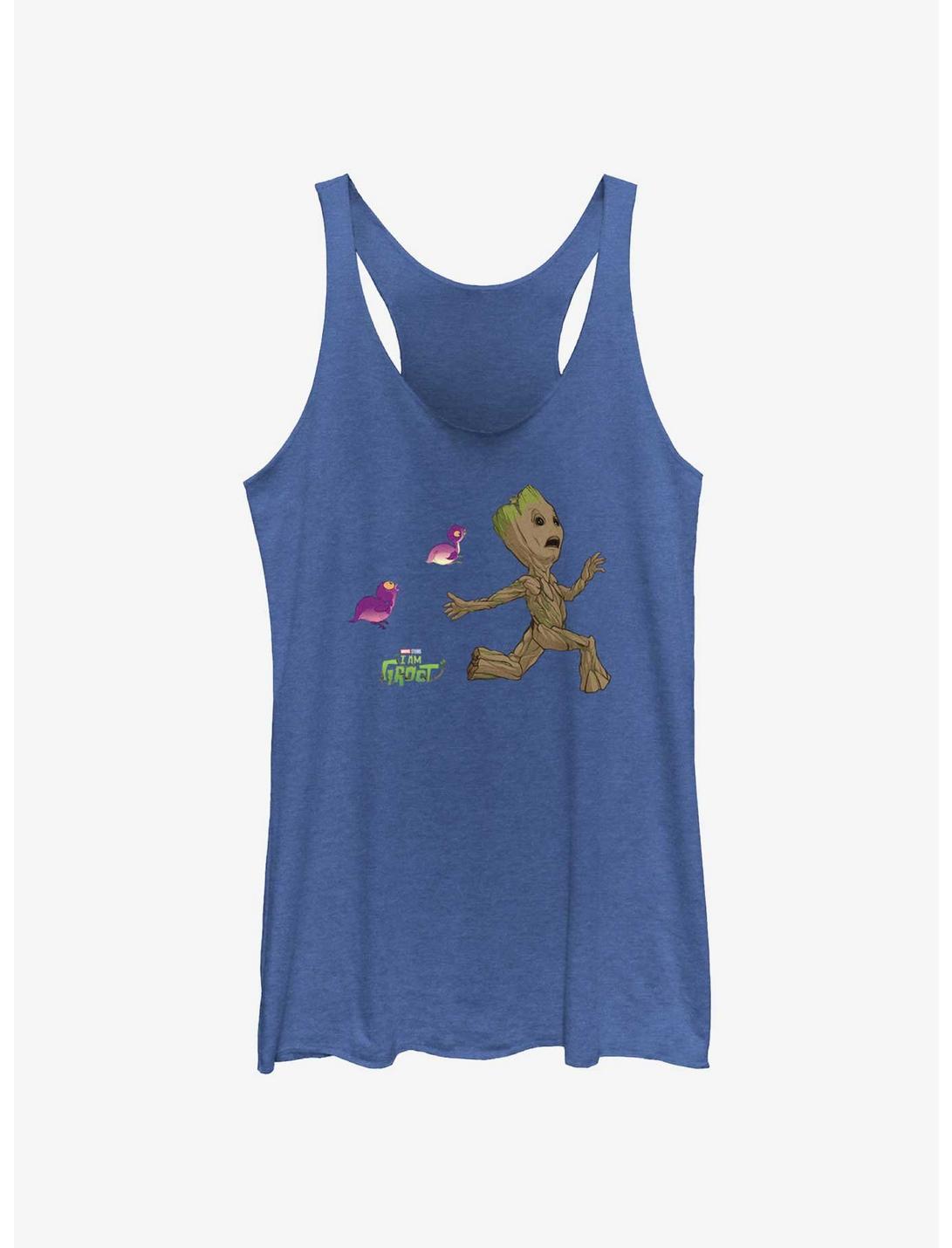 Marvel Guardians Of The Galaxy Groot And Birds Girls Raw Edge Tank, ROY HTR, hi-res