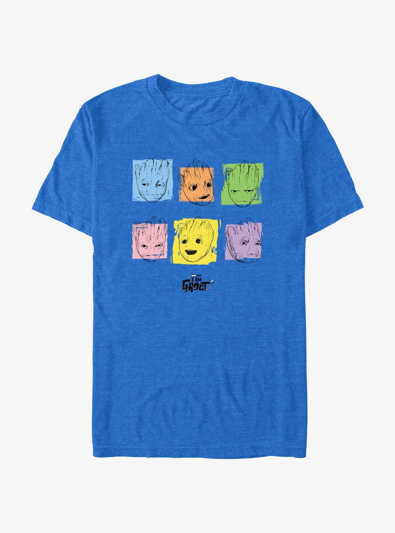 Marvel Guardians Of The Galaxy I Am Groot Colors Faces T-Shirt, , hi-res