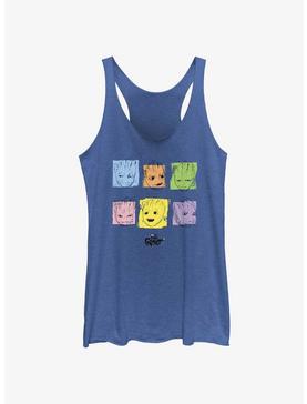 Marvel Guardians Of The Galaxy I Am Groot Colors Faces Girls Raw Edge Tank, , hi-res